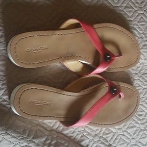 Pink coach sandals